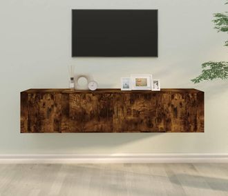 vidaXL Vidaxl - Set De Muebles De Tv 3 Pzas Madera Contrachapada Roble Ahumado