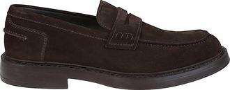 Doucal's Punny Adler Brown Calfskin Penny Loafers