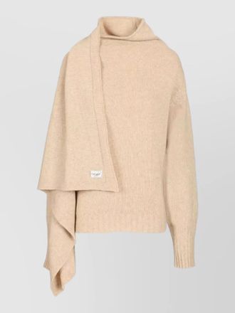 The Attico wool draped-scarf roll-neck sweater