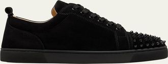 Christian Louboutin Mens Louis Junior Spikes Leather Low-Top Sneakers