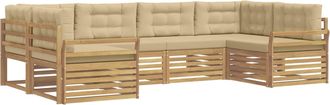 vidaXL Conjunto De Sof&aacute;s De Exterior 6 Uds. Y Beige Vidaxl