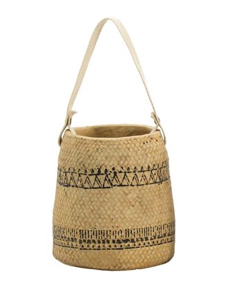 A&B Home 7In Aztec Woven Outdoor Basket Planter With Handle