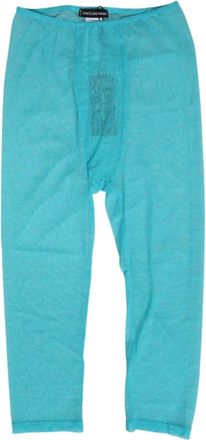 Dolce & Gabbana Midi Broek - Dames - Straight fit broeken - Blauw - S - Nylon - Broeken