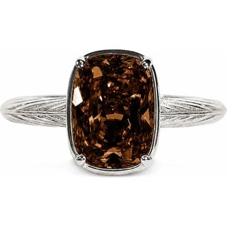 Sterling Forever Sterling Silver Mini Chocolate Cubic Zirconia Ring in Chocolate/silver at Nordstrom, Size 10