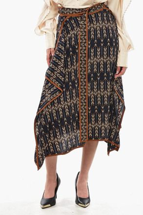 Stella McCartney Gonna NORAH in Seta a Motivo Geometrico con Cintura Stella McCartney