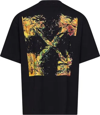 Off-white Mens T-Shirt Spices Arrow Black Cotton T-Shirts And Polos