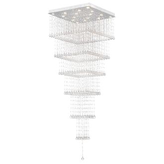 CWI Lighting Square 16 Light Flush Mount With Chrome Finish