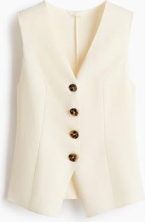 H&M Jersey Waistcoat in Cream at Nordstrom, Size X-Small