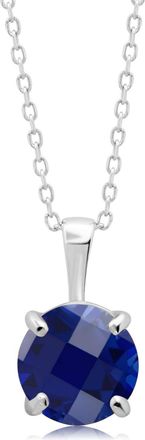 MAX + STONE 14k Yellow or White Gold 8mm Gemstone Round Pendant Necklace with 18 Inch Chain