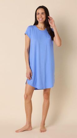 The Cats Pajamas Pima Knit Short Sleeved Sleep Shirt in Provence at Nordstrom, Size X-Small