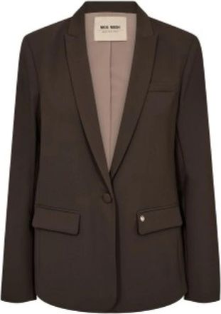 Mos Mosh Blazer Delicioso - Dames - Blazers - Bruin - S - Leer - Jassen