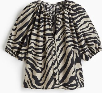 H&M Bluse mit Ballonärmeln - Schwarz