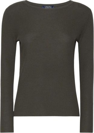 Max Mara Maglione S - Dames - Ronde hals truien - Groen - S - Truien & Vesten