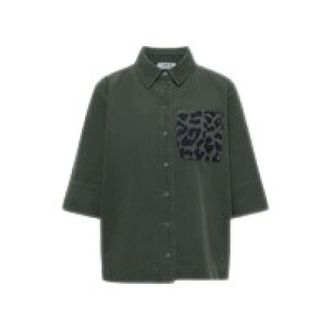 Cecil Corduroy Shirt met korte mouwen - Dames - Blouses & Shirts - Veelkleurig - Maat: M Corduroy