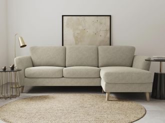 HOME AFFAIRE Ecksofa »MARSEILLE (242/152cm),L-Form, Rec. rechts/links« Massivholzbeine Eiche, Landhausstil, Wellenunterfederung