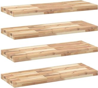 vidaXL Floating Shelves 4 pcs 80x30x4 cm Untreated Solid Wood Acacia vidaXL
