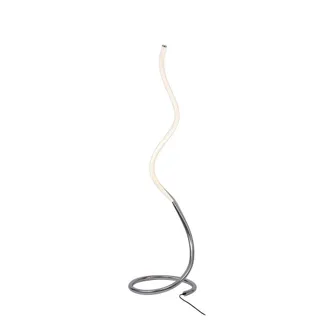 Netlighting Nur LED Floor Lamp 20W 3000K 1500lm Dimmable Chrome Frosted Acrylic in Silver