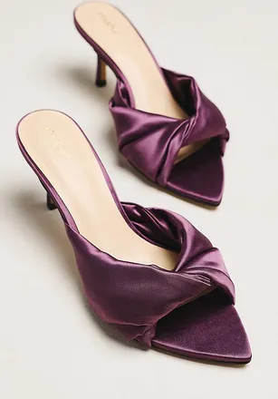 Maeve Ilora Satin Twist Mule Heels