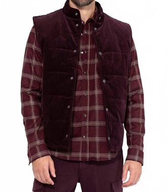 Monfrere Wayne Needle Cord Vest In Plum