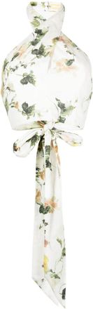 Erdem Luna linen top - women - Linen/Flax - 6 - Green