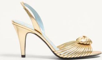 Valentino Garavani Royal Sandal In Laminated Nappa Leather 85Mm Woman ANTIQUE BRASS 35.5