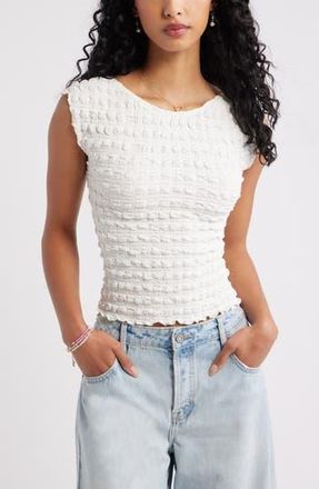 BP. Textured Open Back Knit Top in Ivory at Nordstrom Rack, Size X-Large