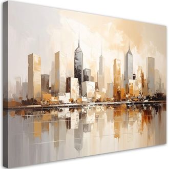 Feeby Impresi&oacute;n De Imagen, Ciudad Moderna En Colores Beige, 120x80