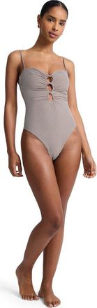 Onia Colette One-Piece in Brown/white at Nordstrom, Size X-Small