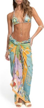 Agua Bendita Marine Solstice Tassel Cover-Up Pareo in Blue at Nordstrom