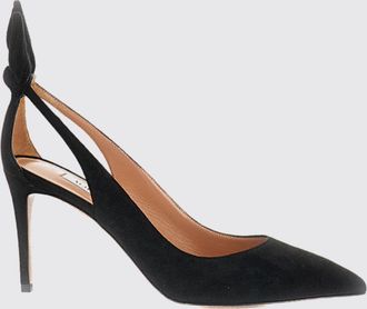 Aquazzura D&eacute;collet&eacute; Bow Tie in pelle scamosciata con tacco a spillo e nodo