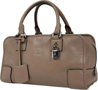 Loewe Pre-owned Handbags, female, Beige, Size: ONE SIZE Pre-owned Leather Handbag