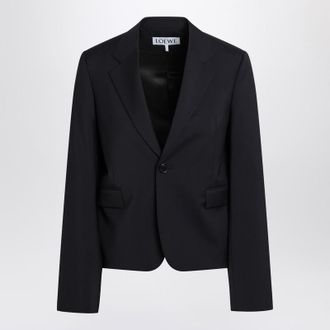 Loewe Navy Single-Breasted Jacket In