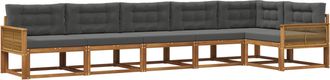 vidaXL Conjunto De Sof&aacute;s De Exterior 6 Uds. Natural Y Antracita Vidaxl