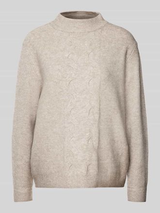 Street One Strickpullover mit gerippten Abschl&uuml;ssen in Sand, Gr&ouml;&szlig;e 34