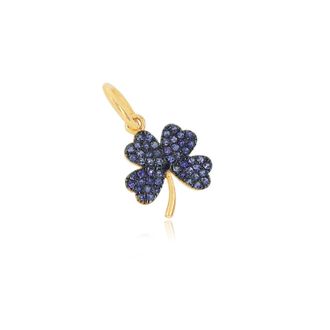 The Lovery Blue Sapphire Clover Charm