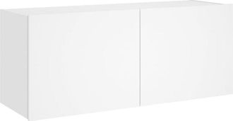 vidaXL Mueble de TV de pared con luces LED blanco 100x35x41 cm vidaXL