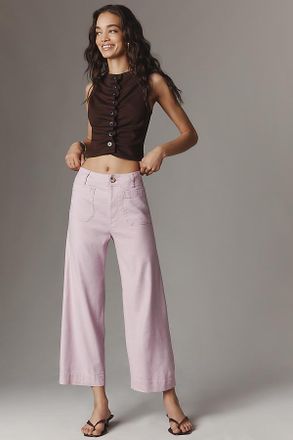 Maeve The Colette Linen Blend Crop Wide-Leg Pants by Maeve
