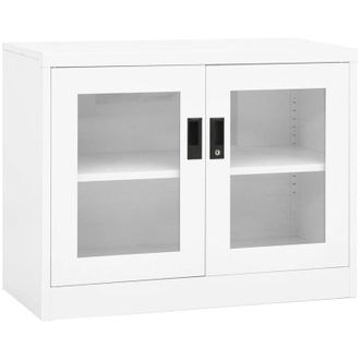 vidaXL Armario De Oficina De Acero Blanco 90x40x70 Cm Vidaxl
