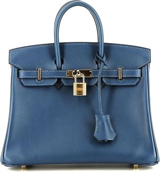 Hermès 2020 pre-owned Birkin 25 handbag - women - Leather - One Size - Blue