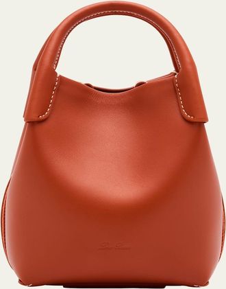 Loro Piana Bale Micro Rounded Leather Top-Handle Bag