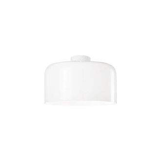Luce-Ambiente-Design Luce Ambiente E Design - Plafoniera gibus in vetro bianco 35 cm