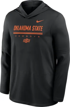 Nike Oklahoma State Sideline Nike Mens Dri-FIT College Long-Sleeve Hooded Top in Black | IV7871-010