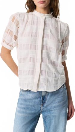 Rag & Bone Jordan Plaid Short-Sleeve Top In White
