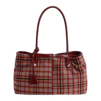 Generic Kexpery Womens Checkered Wool Crossbody Bag Versatile Shoulder Bag for Travel Shopping and Daily Use