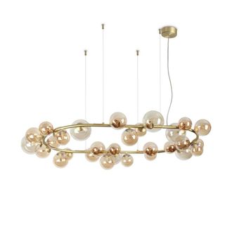 Netlighting Perlage 30 Light Globe Pendant Ceiling Light Brass in Metallic Gold