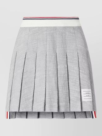 Thom Browne tweed mini skirt pleated mid rise stripe