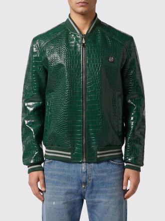 Philipp Plein Bomber in pelle di vitello effetto pitone