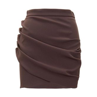 Elisabetta Franchi Short Skirts, female, Brown, Size: L Short Skirt