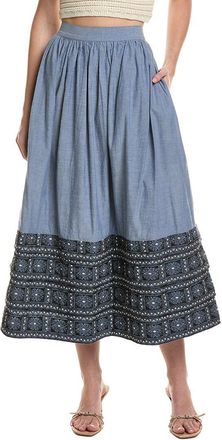 Area Stars Chambray Embroidered Skirt