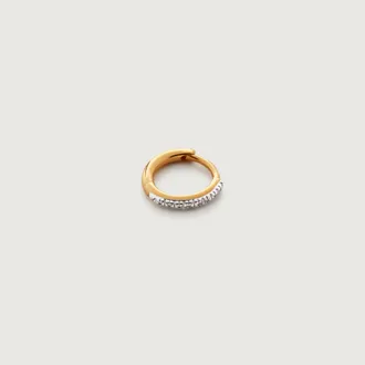 Monica Vinader Gold Riva Diamond Single Mini Huggie Earring Diamond